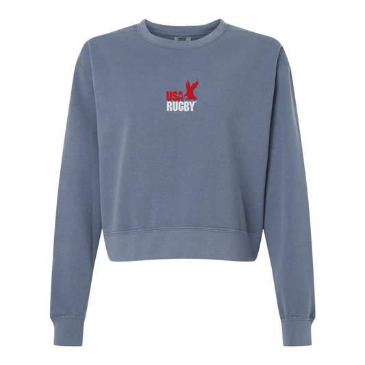 Women's USA Rugby Throwback Mid-Length Crewneck Sweatshirt