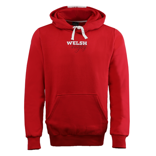 Wales 25/26 Welsh Rugby Cotton Fan Hoodie by Macron