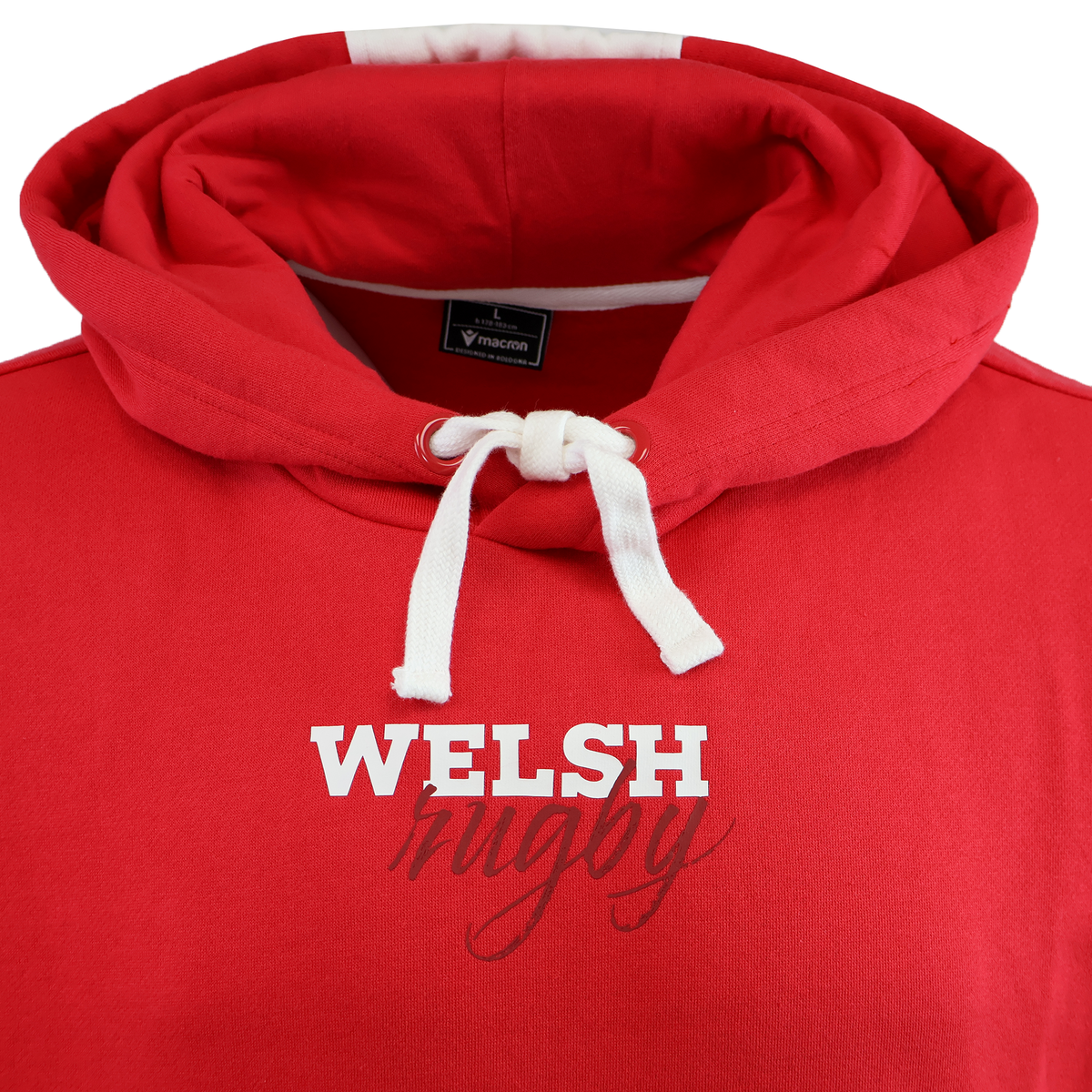 Wales 25/26 Welsh Rugby Cotton Fan Hoodie by Macron