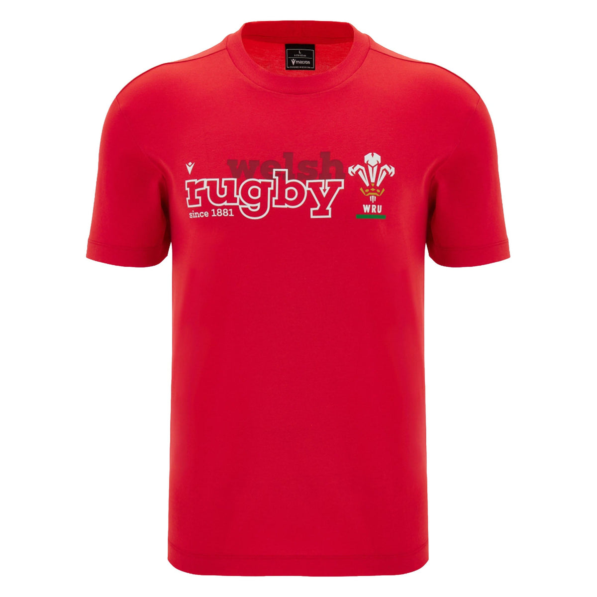 Wales WRU 26/27 "Welsh Rugby" Fan Cotton T-Shirt by Macron
