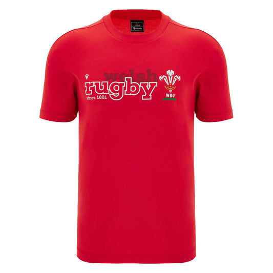 Wales WRU 26/27 "Welsh Rugby" Fan Cotton T-Shirt by Macron