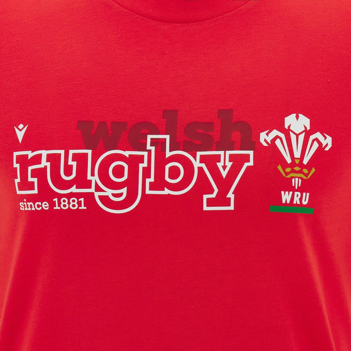 Wales WRU 26/27 "Welsh Rugby" Fan Cotton T-Shirt by Macron