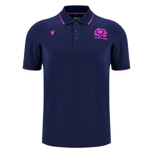 Scotland 25/26 Player Travel Cotton Polo by Macron