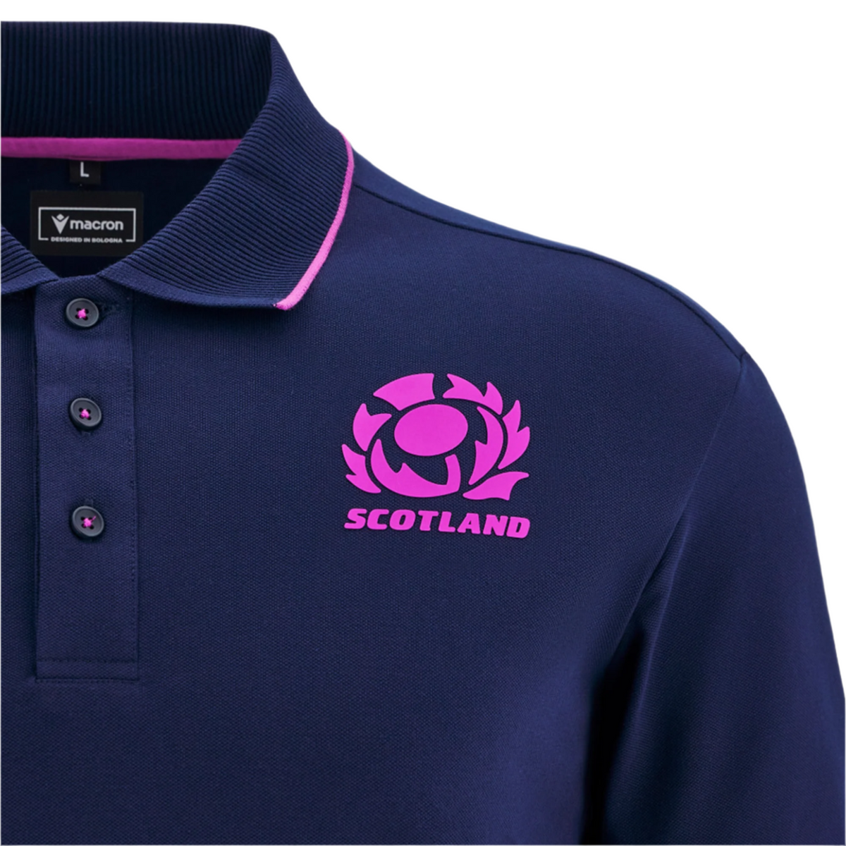 Scotland 25/26 Player Travel Cotton Polo by Macron