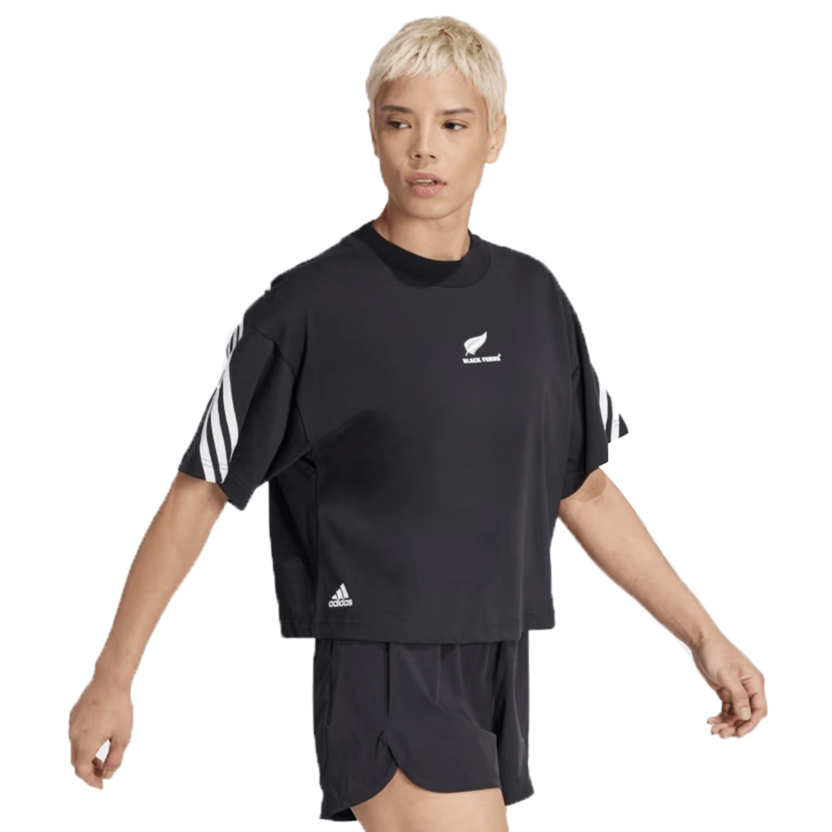 Women's Black Ferns 3-Stripe Tee by adidas